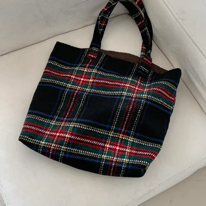 🌼2color🌼 윈터 체크 에코백🚚당일출고🚚 (그린, 네이비) 크리스마스, 연말파티, 겨울신상⛄︎ 상세 이미지 4