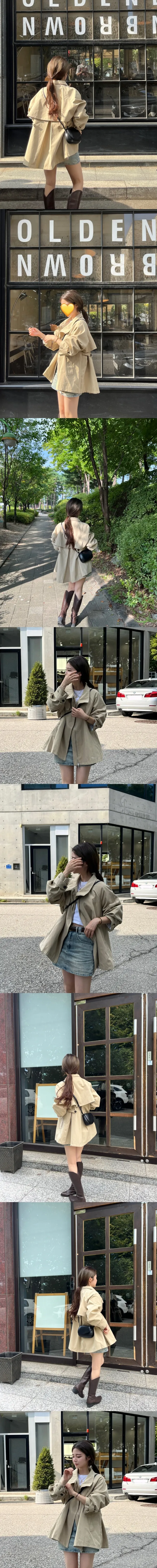 [원조템/봄,가을야상/루즈핏] 어텀 하프 트렌치코트 상세 이미지 1
