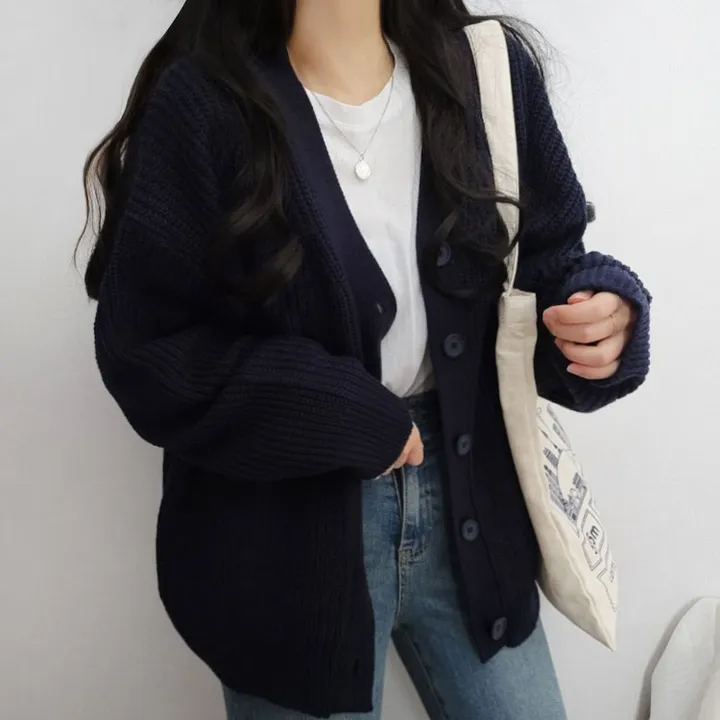 [봄가을/데일리핏] 러블리한 하찌 v넥 오버핏 가디건cd 상세 이미지 27