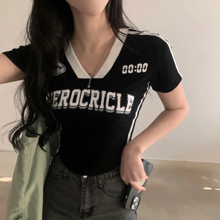 [찐만족도100%🤍] 블록코어 져지 배색 레터링 스트릿 크롭 반팔티셔츠 - 6color 상세 이미지 53