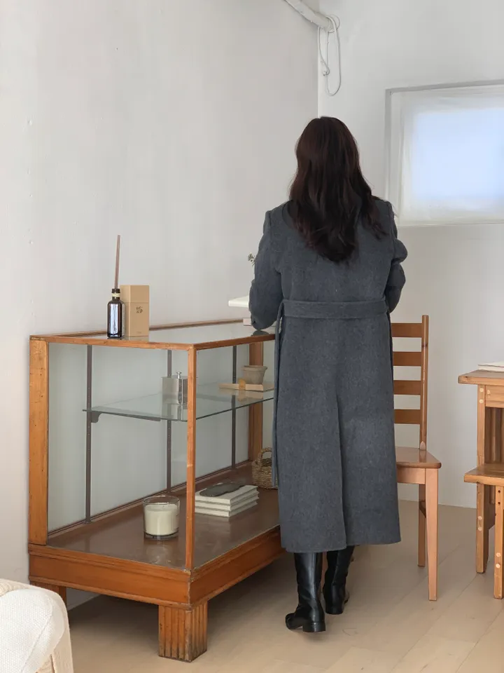 [브랜드퀄/부드럽고 가벼워요/강추💟] *알파카85,울15* 알파카 일자핏 울 핸드메이드 코트 상세 이미지 23