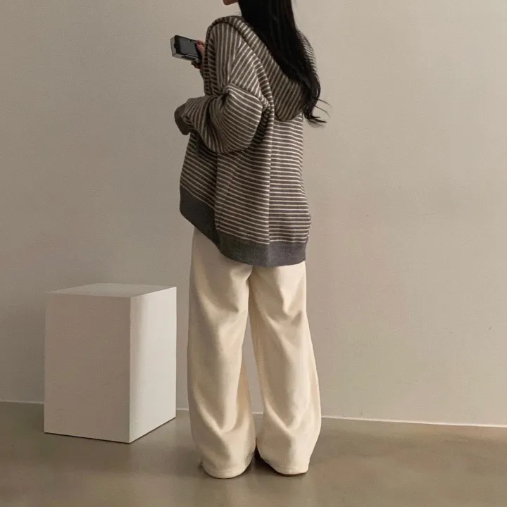 [따뜻보장🔥/가격실화?] 왕도톰! 융기모 골덴 스트링 와이드 추리닝팬츠 - 2color 상세 이미지 8