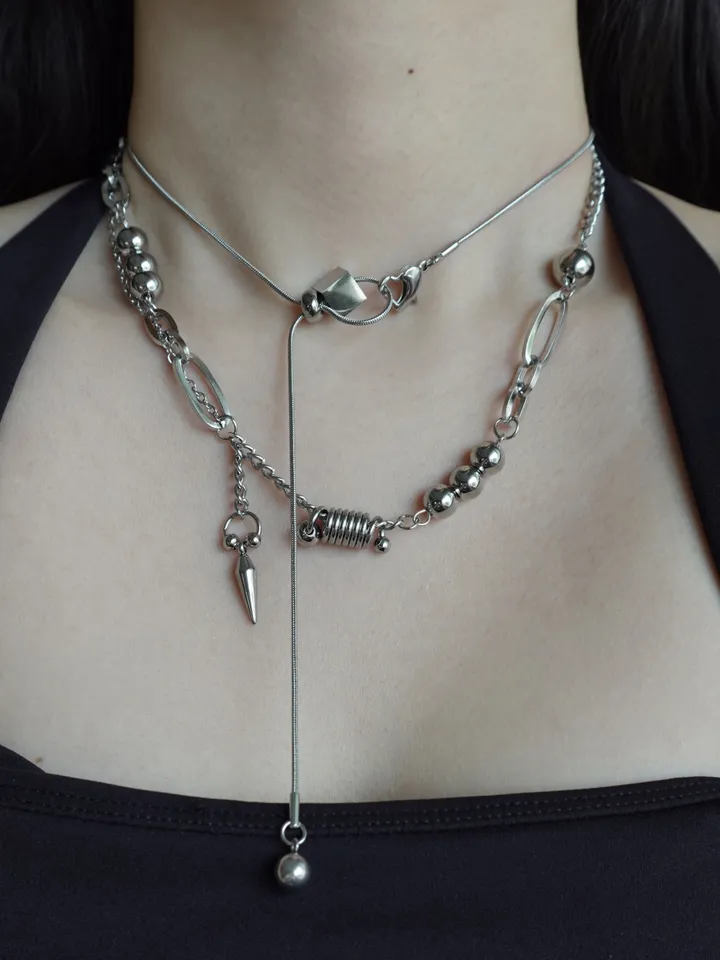 [써지컬] pierce drop necklace | 피어싱 볼 드롭 목걸이 상세 이미지 15
