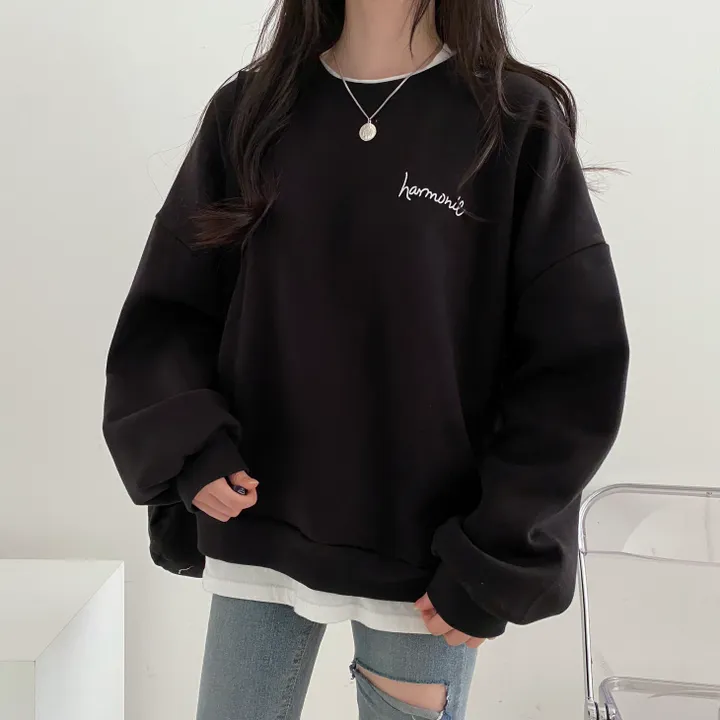 당일발송⚡[데일리/묶음할인] 심플 오버핏 하모니 레터링 맨투맨 4color 상세 이미지 40