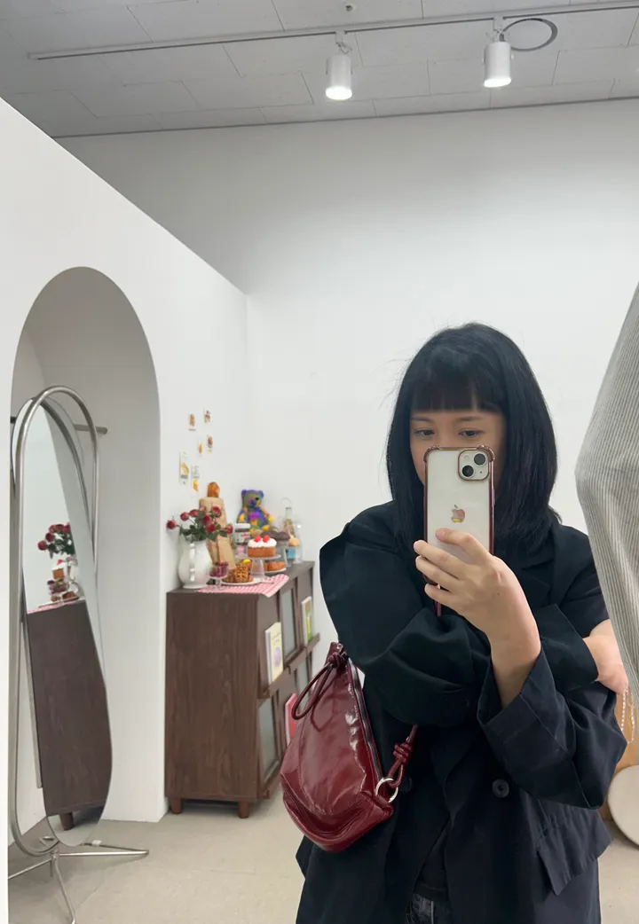 🌼4color🌼 복주머니 숄더 크로스백 🚚당일출고🚚 (버건디, 반달, 레드, 블랙, 실버, 아이보리, 레더, 꼬임) 상세 이미지 16