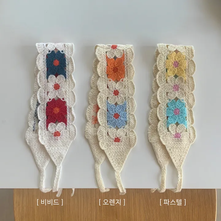 [ 27종 /  summer ! 당일출고 / 휴양지룩 / 여리여리 ] 뜨개 니트커치프 두건 아이돌 히피룩 러블리룩 헤어스카프 니트 뜨개두건 반다나 *2개 이상 구매 시 할인 상세 이미지 10