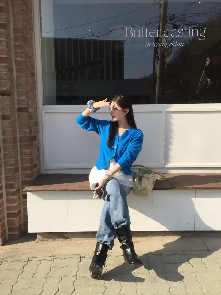 [당일출고&반응폭주💙/시선주목✨]입술넥 울 니트 보트넥 가디건 상세 이미지 9