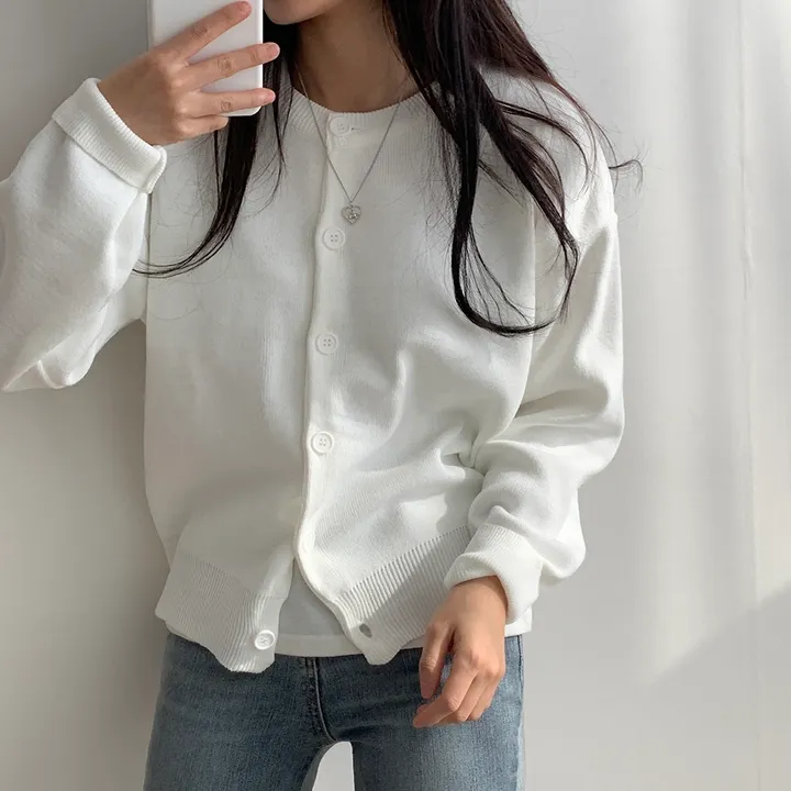 [ 데일리/무려~12컬러 ] 가을 겨울 포포 도톰 라운드 가디건 상세 이미지 38