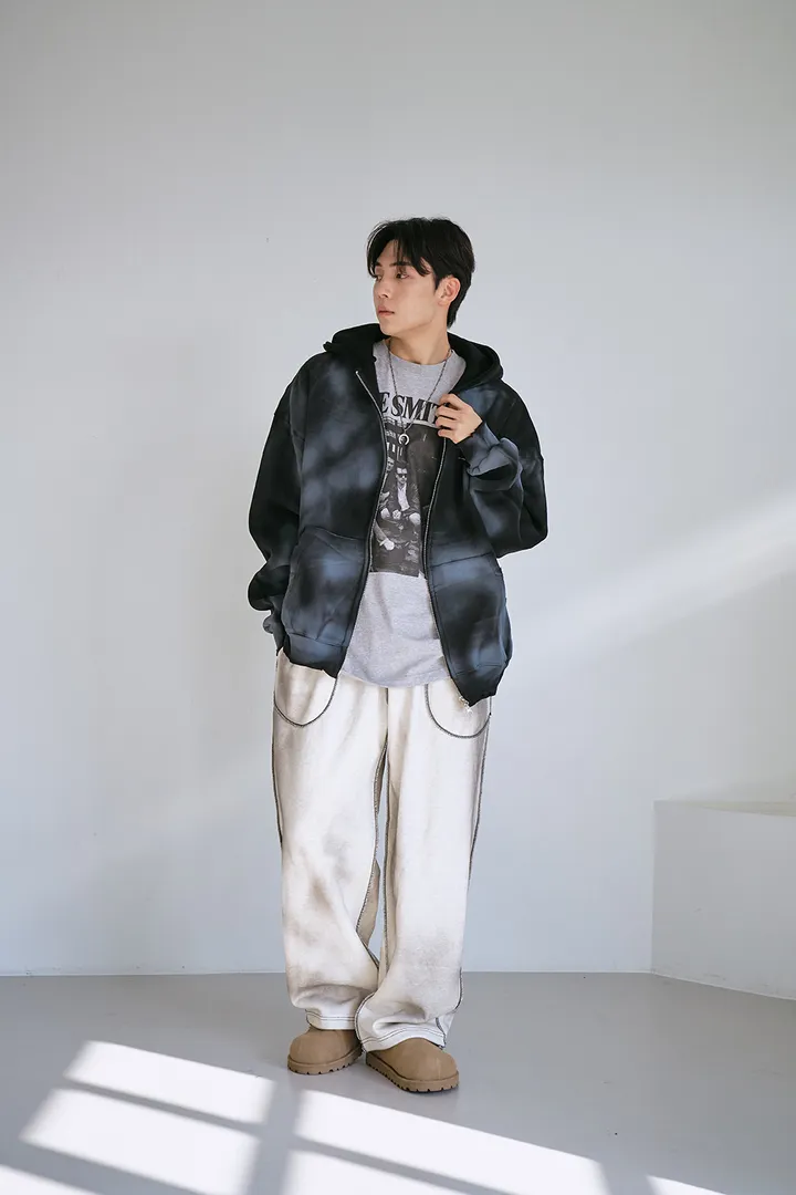 [UNISEX] 빈티지 워싱 더티 투웨이 후드집업 크롭 워싱  피그먼트 오버핏  핸드워머  커플룩 스트릿룩 빈티지룩 남여공용 유니섹스 크롭집업  빅사이즈 유니크 봄신상신상 물나염 상세 이미지 66
