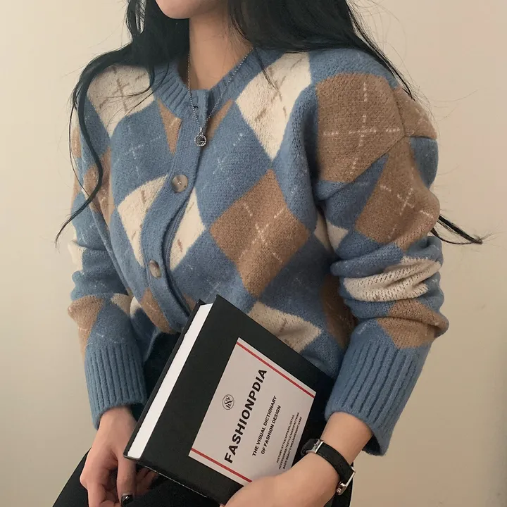 동화속 아가일 체크 니트가디건 ;3col 상세 이미지 6