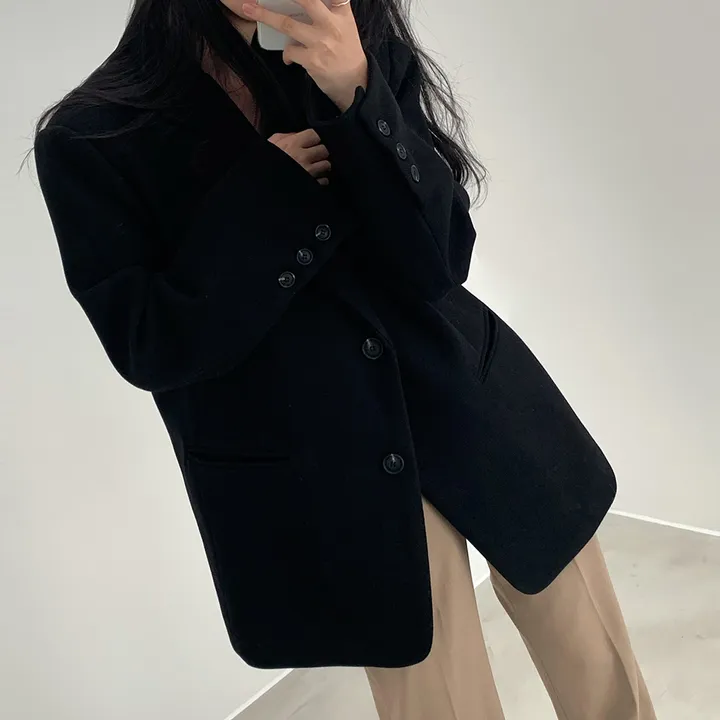 [wool100%/브랜드공정]  윈터 싱글 투버튼 카라 리얼 울 자켓 블레이저 - jk 상세 이미지 57