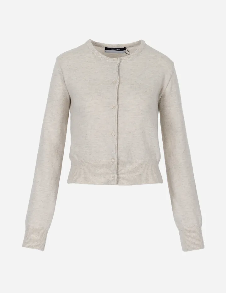 CASHMERE CROP ROUND NECK KNIT CARDIGAN 캐시미어 크롭 램스울 라운드 라운드넥 니트 가디건 상세 이미지 5