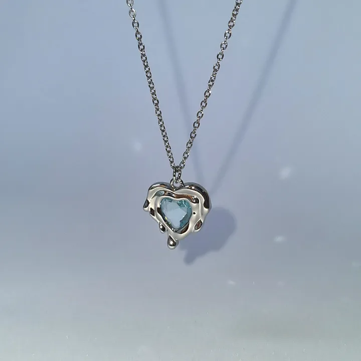 [✨️1000개돌파]녹아내리는 하트 목걸이/Melting heart necklace[써지컬체인]/2개이상구매시할인 상세 이미지 5
