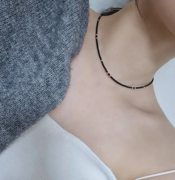 레드 원석 비즈 목걸이 상세 이미지 7