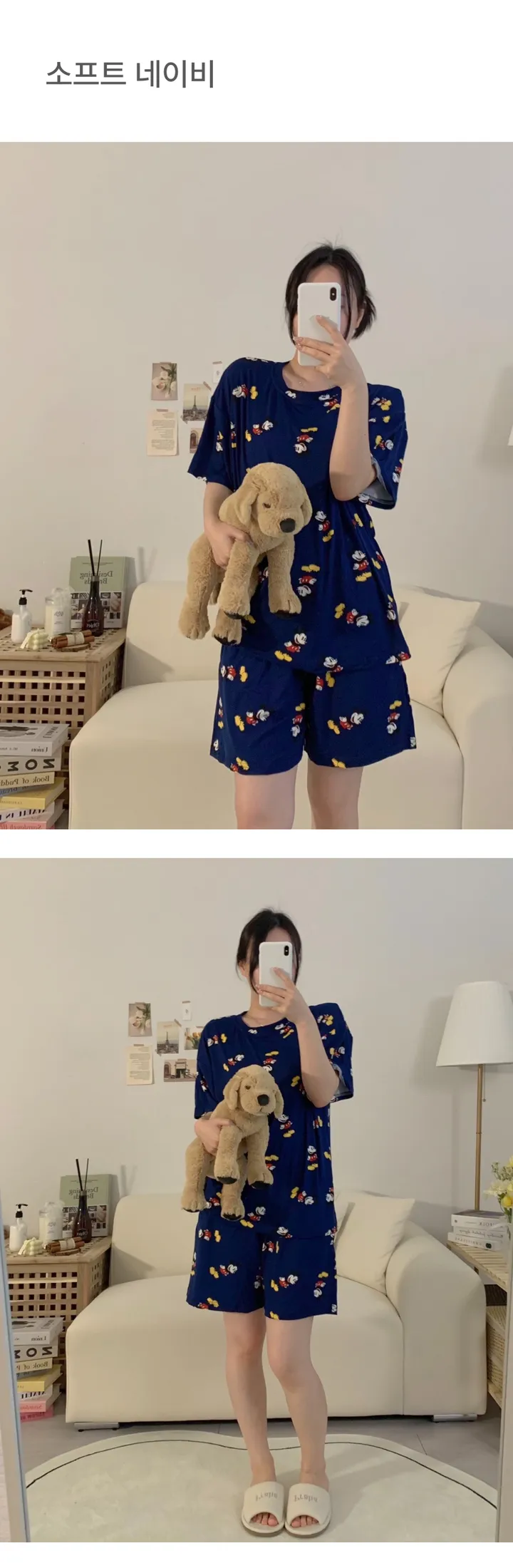 [디즈니정품] 치즈 디즈니 반팔 잠옷세트 빅사이즈 커플 여름 파자마 상세 이미지 41