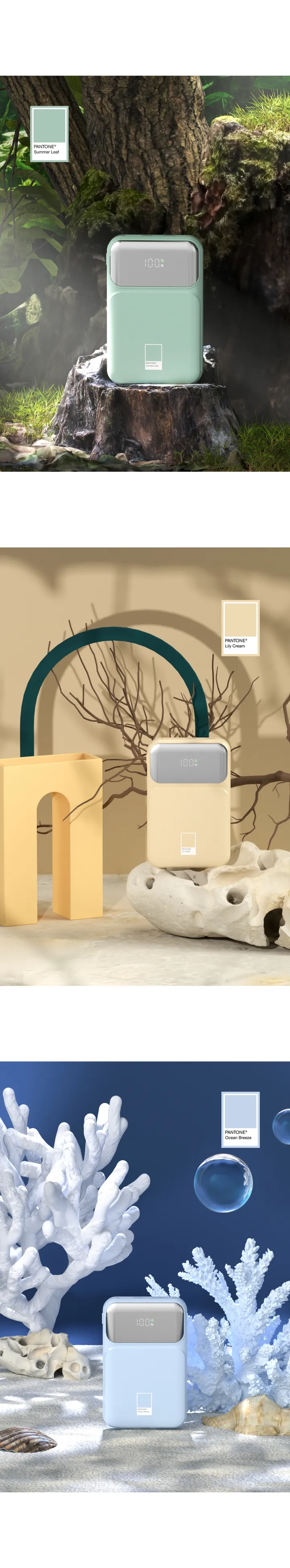 팬톤 10000mAH 퀄컴3.0 LED 빌트인 케이블 보조배터리 PD충전 22.5w 상세 이미지 3