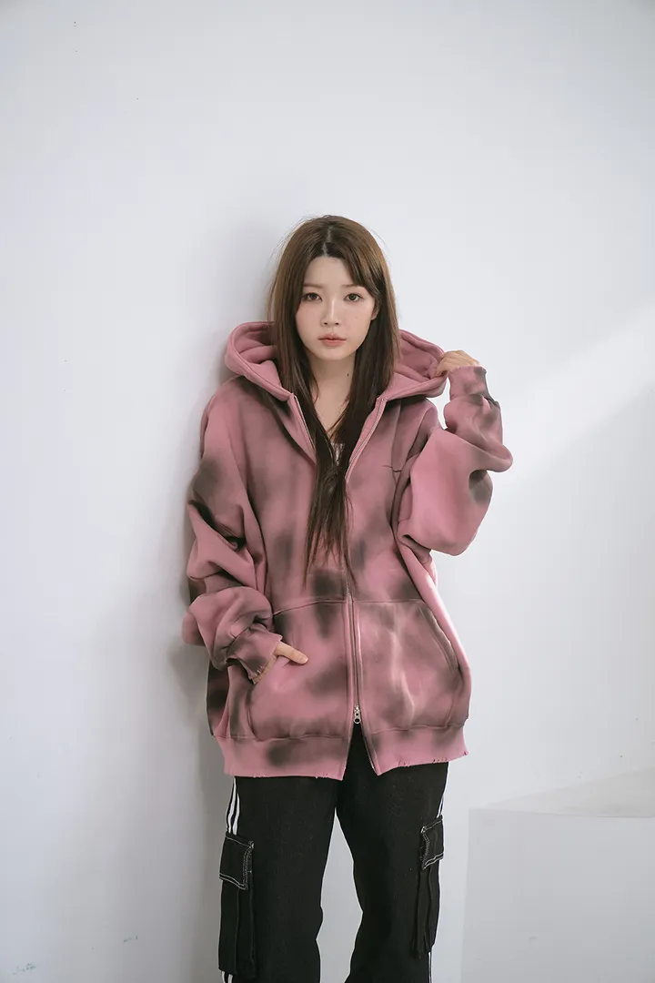 [UNISEX] 빈티지 워싱 더티 투웨이 후드집업 크롭 워싱  피그먼트 오버핏  핸드워머  커플룩 스트릿룩 빈티지룩 남여공용 유니섹스 크롭집업  빅사이즈 유니크 봄신상신상 물나염 상세 이미지 48