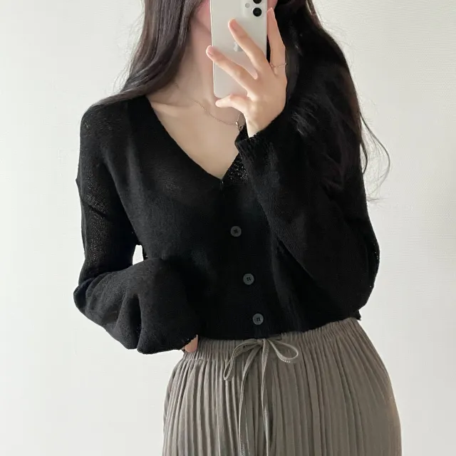 (5color)피넛 썸머 크롭 브이넥 가디건 상세 이미지 24