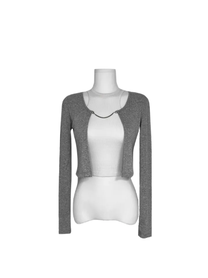 🚀당일발송🚀 chain cardigan / 유니크 체인 크롭 골지 끈 골지 볼레로 가디건 여름볼레로 여름가디건 크롭볼레로 크롭가디건 여름가디건 여름볼레로 상세 이미지 21
