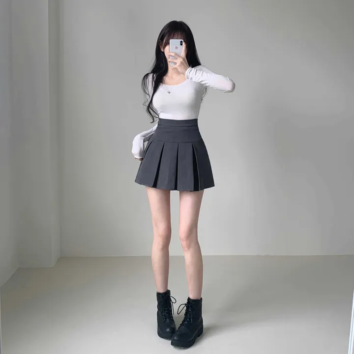[핏보장🖤/속바지O] 모어 하이웨스트 반플리츠 A라인 테니스 미니 스커트 치마 상세 이미지 13