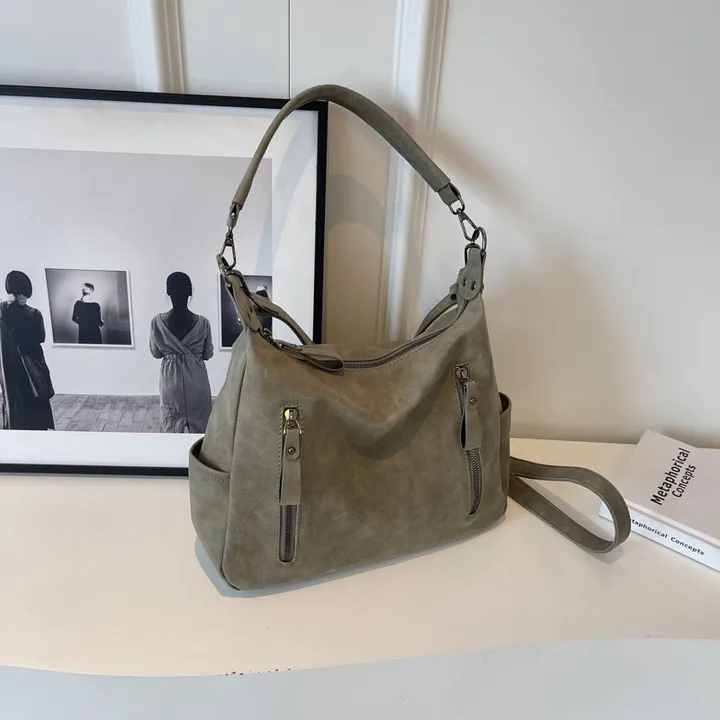 가을겨울 세무가방 2way zipper vintage shoulder bag 상세 이미지 10