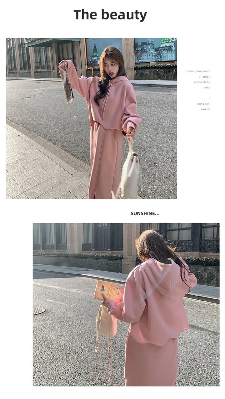 ❣️러블리❣️ 상하의 세트 후드티 치마 간절기 여리여리 귀염핏 여신핏 봄 가을 코디세트 트레이닝세트 트레이닝복 상세 이미지 16