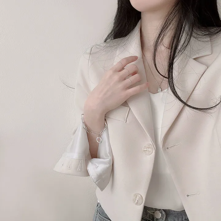 봄자켓*.* [패드없는, 퀄리티굿] 소매트임 크롭 자켓 상세 이미지 2