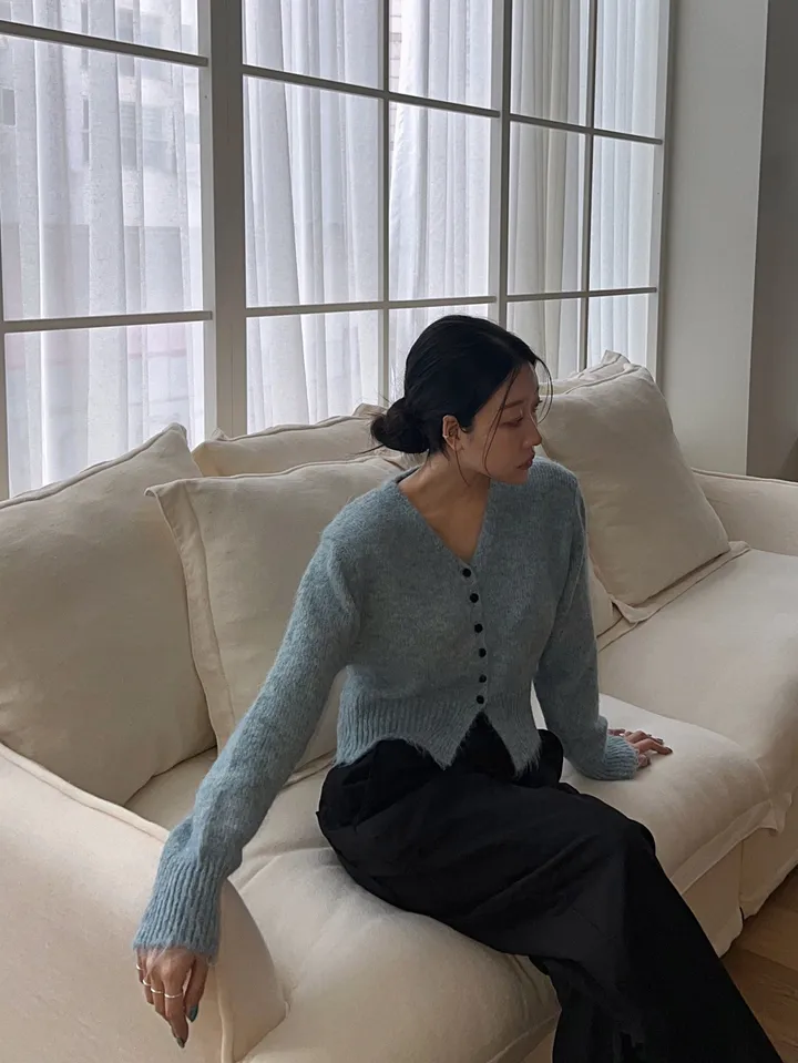 비교불가![러블리핏/고퀄] 베리믹스 보카시 스프링 버튼 가디건 / 간절기 봄 가을 루즈핏가디건 아방 크롭 상세 이미지 13