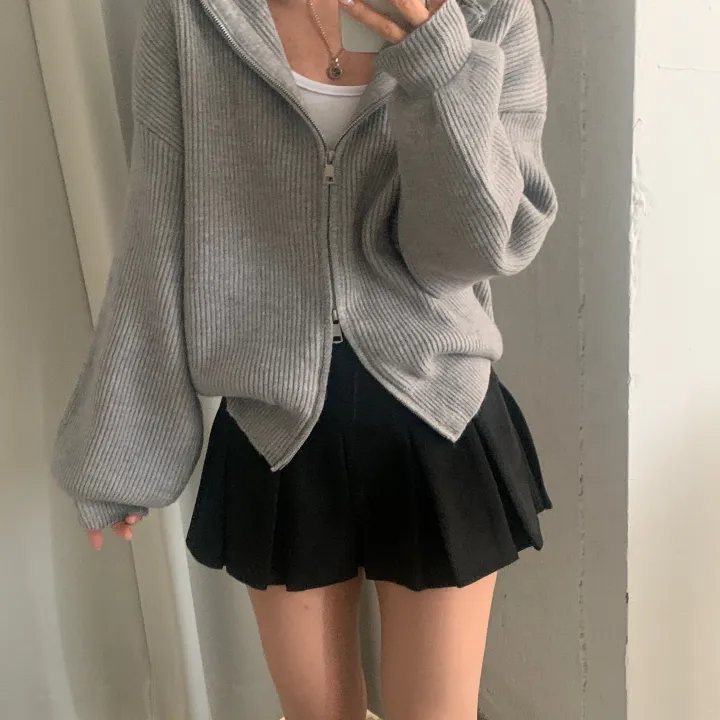 [후기보장✨/폭닥소재] 포근핏, 왕루즈핏 투웨이 니트 후드집업,점퍼 - 5color 상세 이미지 24