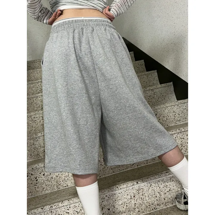 [UNISEX/기획특가/2size!]원턱 라인 루즈 와이드 버뮤다 트레이닝 하프 팬츠(5color) 상세 이미지 25