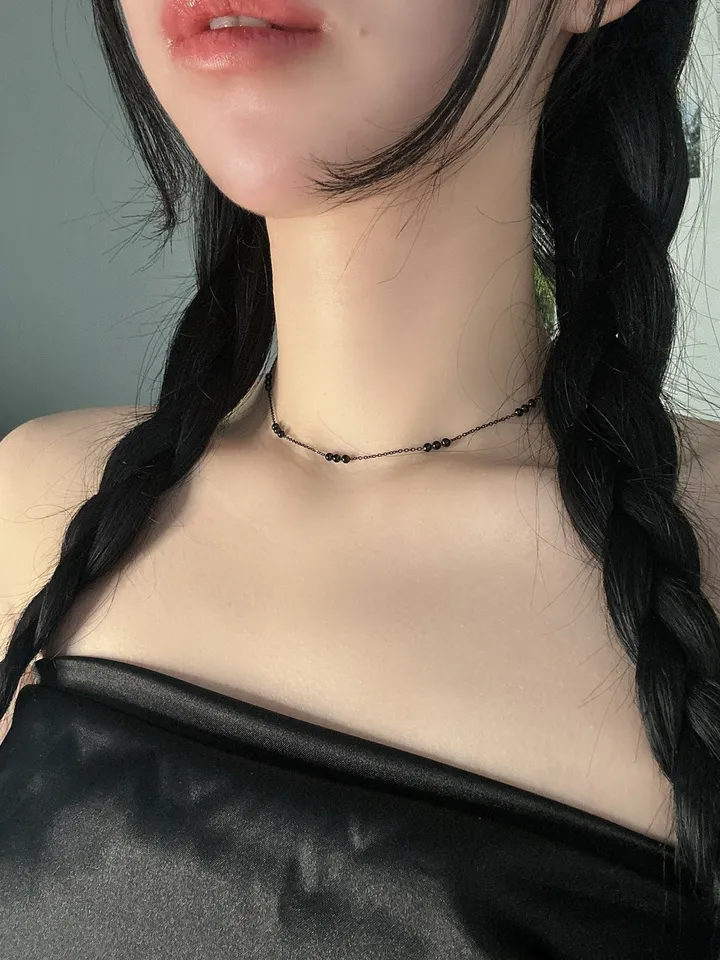 [*made*/1+1할인] 봄맞이할인!! 노알러지 도트 써지컬 스틸 초커 우정 데일리 휴양지 키치 심플 목걸이 상세 이미지 9