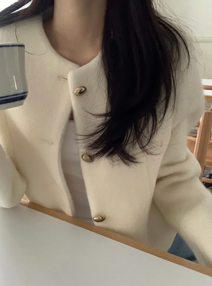 [5차리오더🤍화이트 당일] 모헤어 라운드 울 자켓 상세 이미지 16