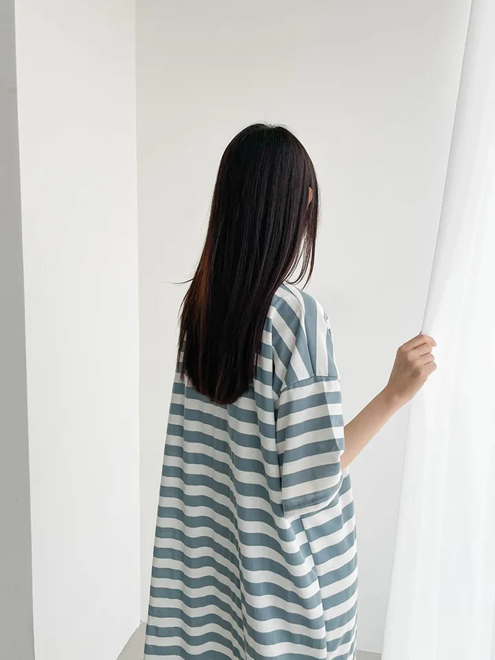 오버핏 리본 미니마우스 단가라 디즈니잠옷 캐릭터 반팔원피스(4color)/원피스잠옷/반팔잠옷/빅사이즈잠옷/홈웨어/빅사이즈원피스 상세 이미지 13