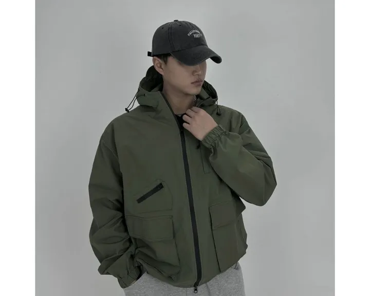 [남여공용/봄,가을/오버핏]  4포켓 후드 바람막이 상세 이미지 8