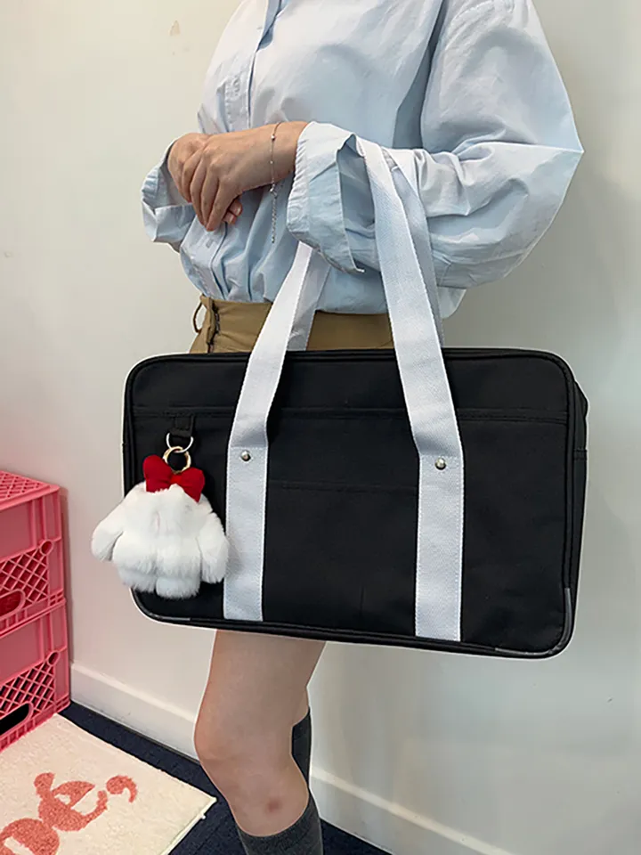 일본스쿨백 블랙숄더백 일본학생가방 jk 하이틴 갸루 y2k 교복 복고 가방 상세 이미지 9