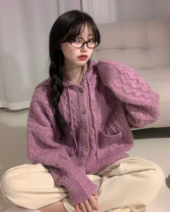 [고퀄/캐시울10] 도톰하고 아방한 핏, 아늑한 케이블 후드knit -8col 상세 이미지 5