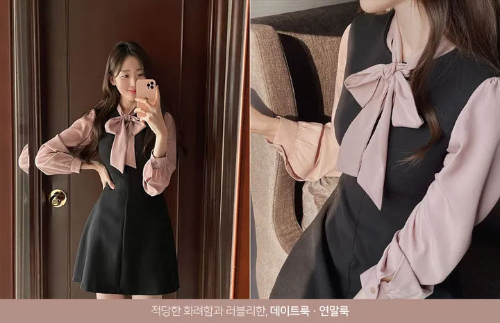 여름하객룩🖤[La belle rose]샬리 타이 블라우스 상세 이미지 8