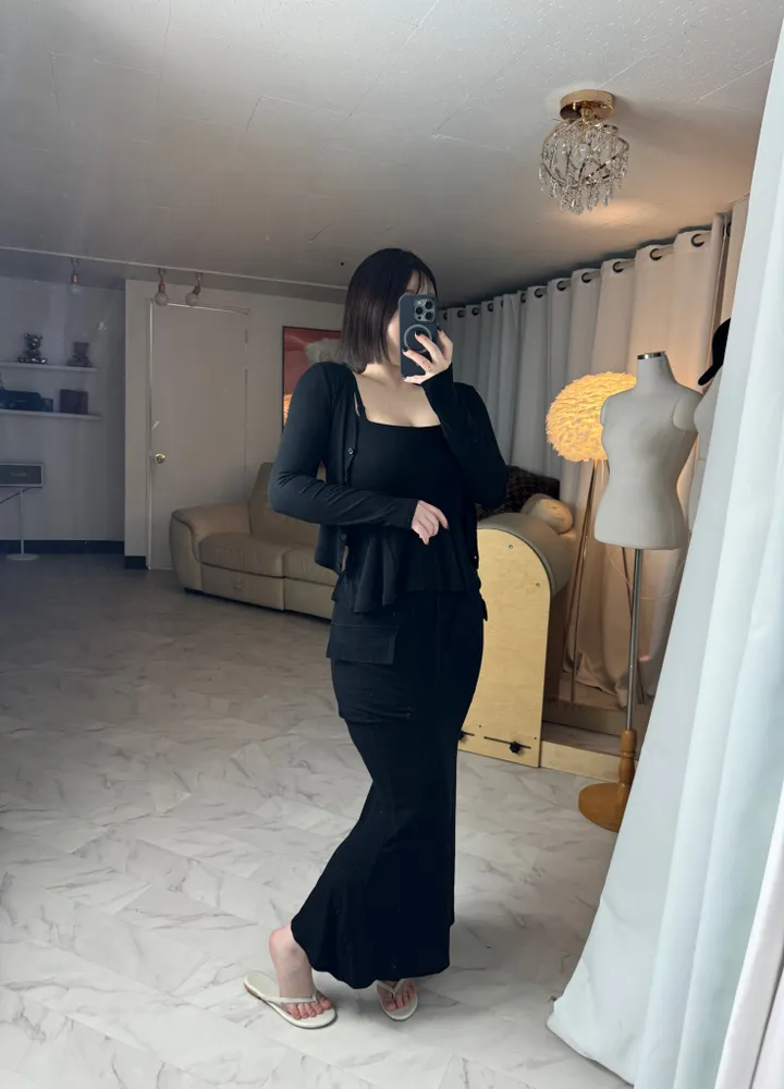플레어 나시 가디건 투피스 세트 상세 이미지 35