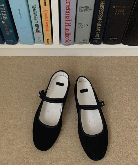 메리아 스웨이드 메리제인 플랫 1cm