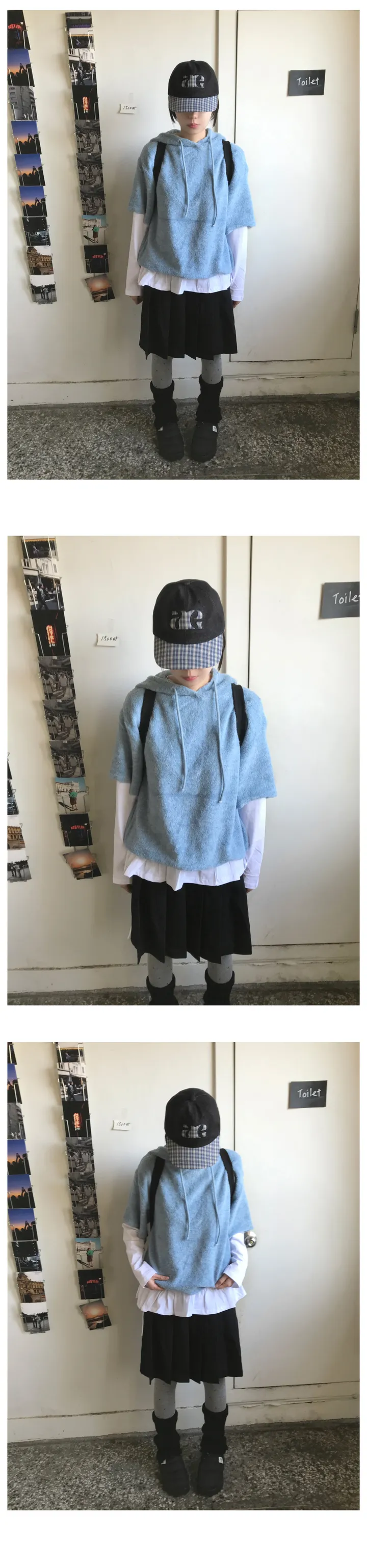 데님 체크 볼캡 (NAVY / BLACK) 상세 이미지 2
