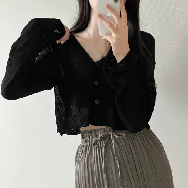(5color)피넛 썸머 크롭 브이넥 가디건 상세 이미지 19