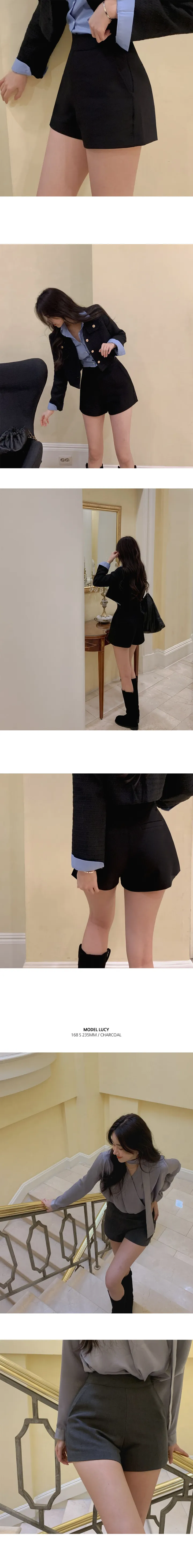[재고O,당일발송] [허리잘록,골반뽕효과] 메이플 3부 하이웨스트 숏팬츠 슬랙스 반바지 상세 이미지 6