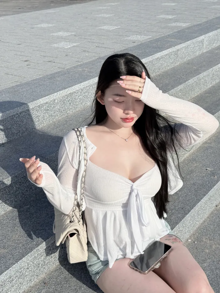 *청순치트키템* 썸머 리본 플레어 프릴나시 가디건세트 1color/ 여름가디건 나시가디건세트 시스루가디건 가디건나시셋업 살안타템 상세 이미지 14