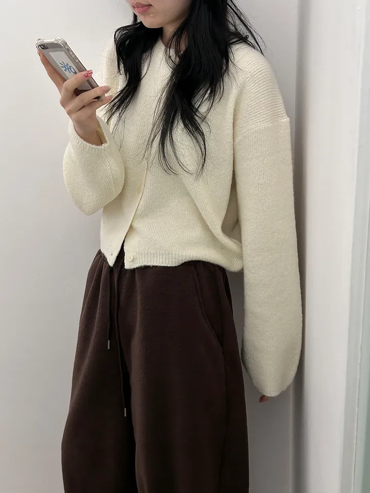 MD픽💜 엘가 라운드 세미크롭 니트 가디건(9color) 상세 이미지 36