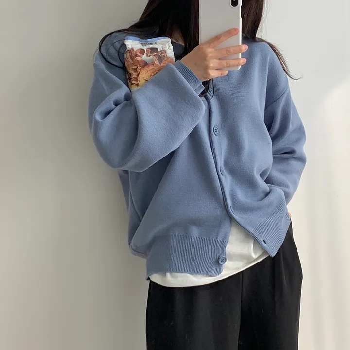 [ 데일리/무려~12컬러 ] 가을 겨울 포포 도톰 라운드 가디건 상세 이미지 22