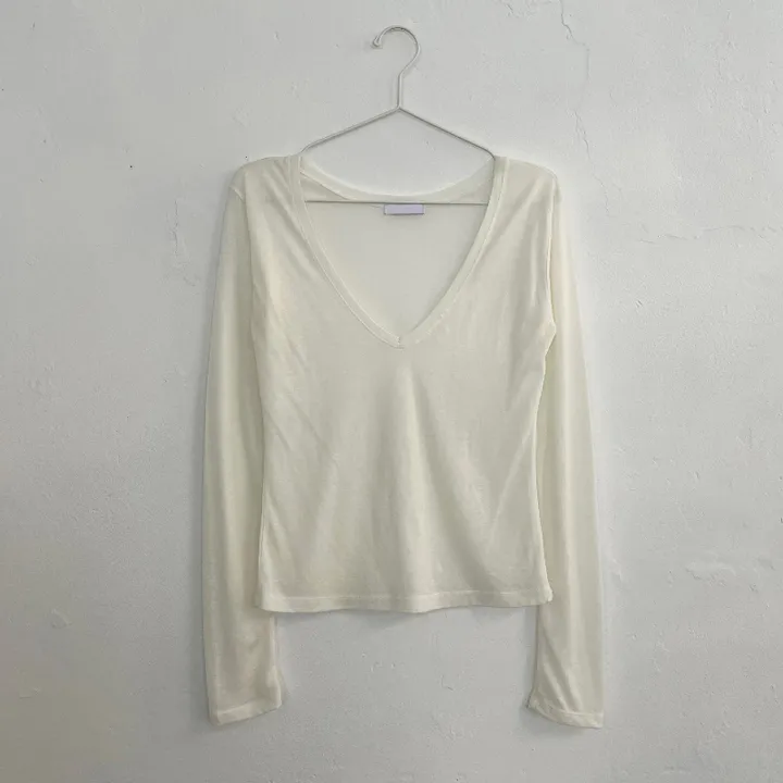 긴팔 티셔츠 아이보리 색상 이미지-S1L25