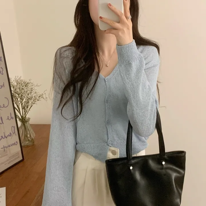[여름까지] 소브 파스텔 V 크롭 가디건(5color) 상세 이미지 1