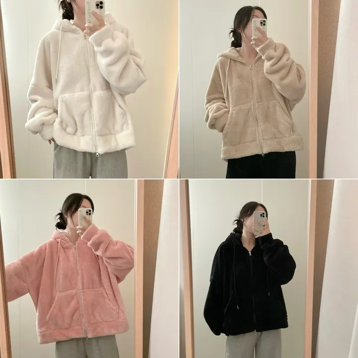 (5col) (두꺼워요) 오버핏 후리스 후드 집업 상세 이미지 1
