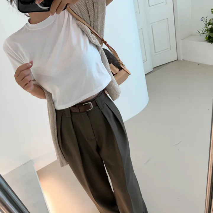 [벨트SET]탄탄 핀턱 와이드 슬랙스 상세 이미지 55