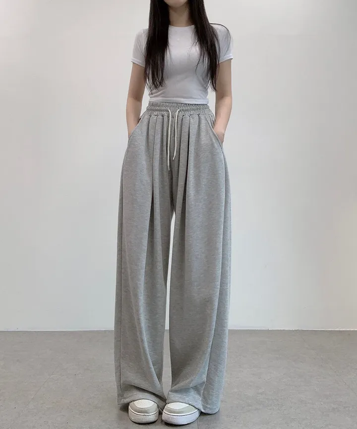 [기장선택/사계절팬츠] 루크 더블 핀턱 와이드 밴딩 롱팬츠 트레이닝 팬츠 4color 상세 이미지 14